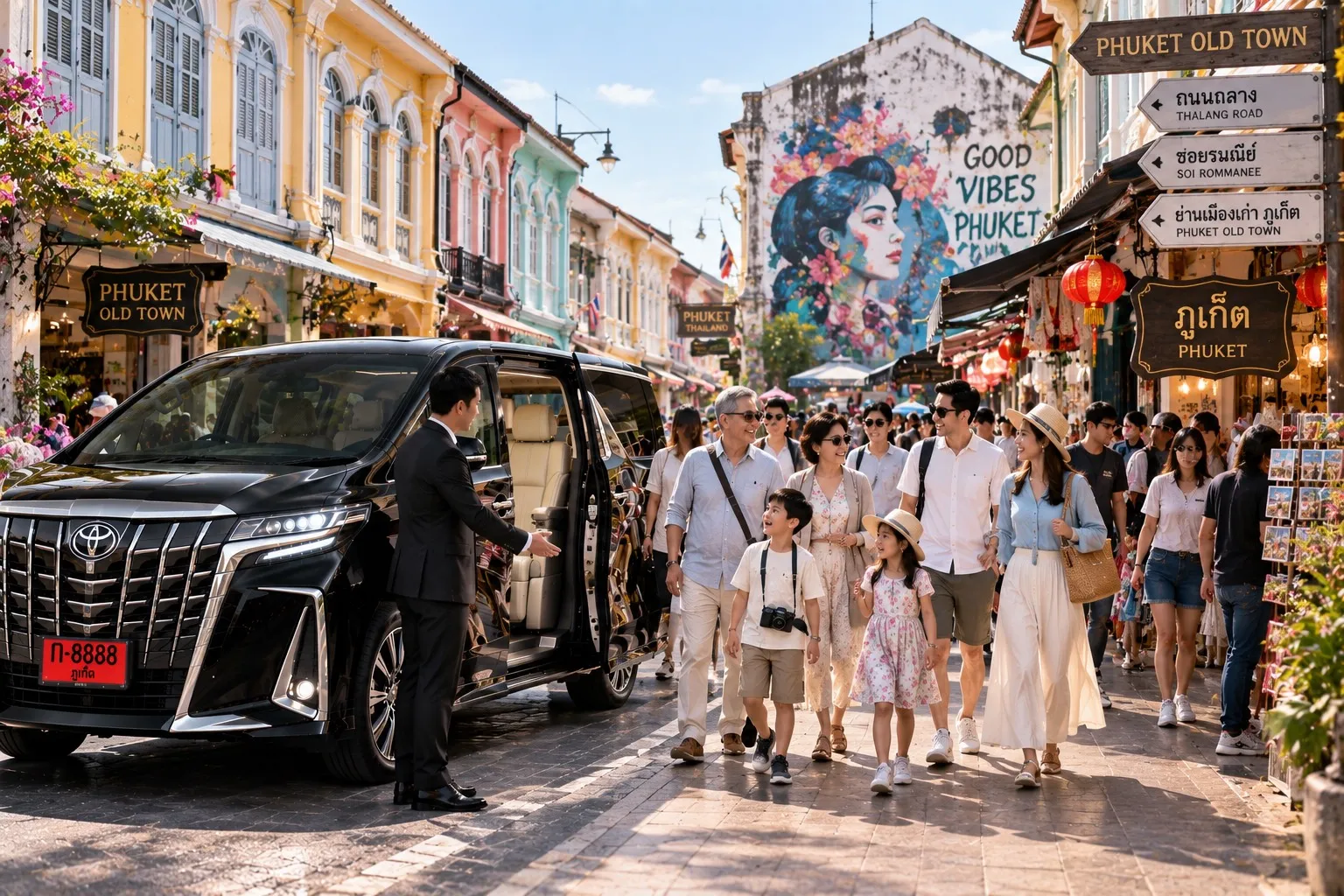 เหมารถ Alphard รายชั่วโมงเที่ยวย่านเมืองเก่าภูเก็ต